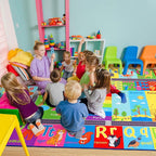 HOMORE Kids Rug, 10x14 Large Educational Rugs for Classroom Kids Collection ABC Rug for Learning Alphabet, Numbers, Colors, Season and Animal Words, Play Rugs for Playroom