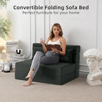 FILUXE Convertible Folding Sofa Bed - Sleeper Chair with Pillow, Modern Linen Fabric Floor & Futon Couch, Foldable Mattress for Living Room/Dorm/Guest/Home Office/Apartment, Standard Size, Dark Gray
