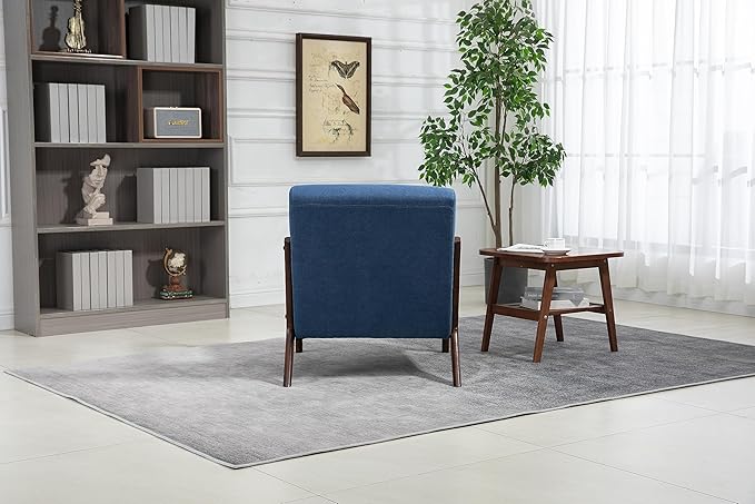 KEIKI Mid Century Modern Accent Chair, Cozy Reading Chair with High-Density Foam and Included Lumbar Cushion, 250 lbs Capacity