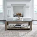 Liberty Furniture Millstone Cocktail Table with Unique Tile Top for Living Room - Nutmeg Oak Wood
