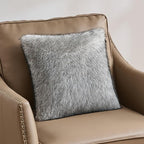 FUTEI Beige Gray Decorative Throw Pillow Covers 18x18 Inch Set of 2,Soft Faux Raccoon Fur Textured Cushion Case,Modern Home Luxurious Decor for Couch Bed Living Room