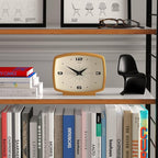 JONES CLOCKS® Film Desk Clock | Retro Rectangular Design | Mustard Yellow | Retro Design, Blending mid Century Style with a Punchy Modern Finish for Shelf, Table, Mantel or Bedside