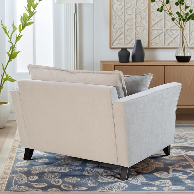 ERYE Living Room Accent Chair, Modern Chenille Upholstered Wider Seat Cushion Leisure Armchair W/2 Pillows and Removable Cover for Home Apartment,Bedroom,Office