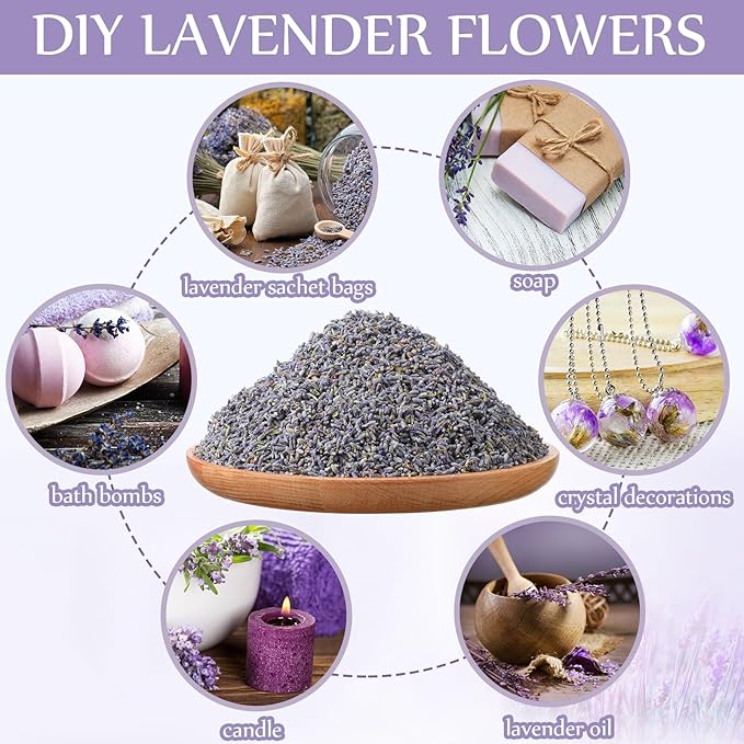 Treela 5 Pound Dried Lavender Bulk Dry Lavender Buds Fragrant Flower Petals for DIY Wedding Gift Crafts Fragrance Sachets