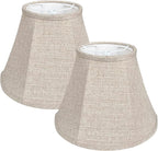 Double Brown Lamp Shade Set of 2, TOOTOO STAR Large Barrel Lampshade for Floor Light and Table Lamp 6x12x8.5 inch, DIY Fabric Natural Linen Hand Crafted, Spider (Brown, 6x12x8.5 inch)