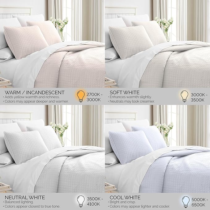 Southshore Fine Living, Inc. White Queen Quilt Bedding Set, Dual Fit Luxury Bedding Quilts, Queen Size Bedspread Coverlet, Full Size Quilted Comforter Bed Spread w/Pillow Shams, White Quilts