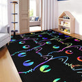 Black Cat Rug 5x7, Kids Cat Carpet for Girls Room Decor, Funny Cats Rugs Room Decor Girls Bedroom Cute Cats Themed Washable Kids Area Rug for Playroom Bedroom Classroom