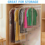 All Clear Garment Bags for Travel - 32” PEVA Waterproof Suit Cover with Zipper for Hanging Clothes, Shirts, Sweaters - Durable Dresser for Closet Storage, Dustproof & Moisture Resistant - 32”/12 Pack