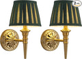 KDG Cordless Wall Sconces Set of 2, Small Wireless 5200mAh Rechargeable Battery Fabric LED Wall Lamps, Portables Lightings for Wall Painting, Living Room, Bedroom, Hallway, Gifts, Night Light (Green)