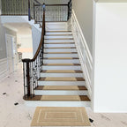 PURE ERA Bullnose Carpet Stair Treads Set Tape Free Non-Slip Indoor Stair Protectors Pet Friendly Rugs 9.5" x 30"(2 Pieces,Khaki Rectangular)