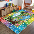 ABC Rug for Kids Room, ABC Baby Mats for Floor Toddlers, Non Silp Alphabet Play Mat Elementary Preschool Kid's Rugs with Animal Illustrations - (59X39.4 Inches)