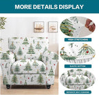 KRFOONN 2 Piece Chair Covers Printed Sofa Covers Couch Covers Washable Armchair Sofa Couch Slipcover Furniture Protector with Elastic Bottom for Living Room (Armchair, Christmas 02), Small