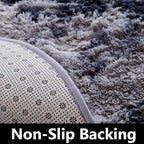 FJZFING Tie-Dyed Dark Grey Round Rug Ultra-Soft Plush Modern 7x7 Circle Area Rug for Kid's Bedroom, Fluffy Shag Circular Rug for Nursery Room, Non-Slip Tie-Dyed Dark Grey Rug for Teen's Room