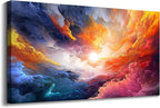 Pogusmavi Colorful Wall Art | Abstract Canvas Art | Pictures for Living Room Wall Decoration | Contemporary Home & Office Decor | Colorful Large Wall Art | Bedroom Decor Aesthetic 24×48in