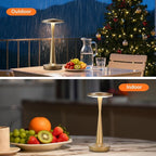 Cordless Rechargeable Table Lamp - 6000mAh Portable LED Battery Operated Table Light - Outdoor Waterproof Dimmable Table Lamps for Restaurant Dining Bedroom Bars Home Patio Outdoor (2 Bronze)