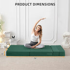 FILUXE Convertible Folding Sofa Bed-Sleeper Chair with Pillow, Modern Linen Fabric Floor & Futon Couch, Foldable Mattress for Living Room/Dorm/Guest Use/Home Office/Apartment, Standard Size,Dark Green