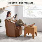 17" Boucle Modern Square Foot Stool Ottoman, Vanity Stool for Makeup, Rectangle Foot Rest for Couch, Upholstered Ottoman Stool for Living Room, Bedroom, Entryway (1, Curry)