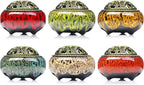 Incense Burner with Calabash Incense Stick Holder - Porcelain Charcoal Censer for Use with Resin Granular Powder Cone or Coil Incense (Kiln-Colored Green)