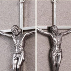 ACHIBANG 10" Silver Crucifix Wall Cross – Catholic Metal Cross with Jesus & INRI for Wall or Over-the-Door Blessing