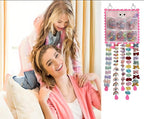 Hanging Hair Clip Organizer with Pockets for Hair Ties, Hair Bow Holder for Girls Barrettes, Scrunchies – Cute Hair Accessories Organizer for Kids & Toddlers
