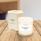 Calyan Wax Co. Rosewood & Amber 2 Wick Scented Candle - 37 Hour Burn - Luxury Non Toxic Soy Wax Candles - Long Lasting Large Glass Jar Candle for Home - 8.8oz
