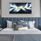 Canvas Wall Art Decor Artwork Modern Paintings White Abstract Wall Decor Maximalist Abstract Black And Gold Wall Art Prints Picture For Bedroom Kitchen Office Artwork Ready To Hang 20" × 40"