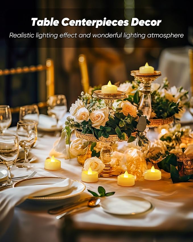 BEICHI Flameless Candles, 12/24/50/100/150 Pack Tea Lights Battery Operated, No Flickering Votive Candles LED Tea Lights for Halloween Christmas Wedding Home (50 Pack, Ivory Shell)
