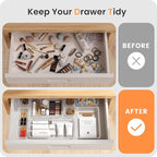 A-LuGei 【Military Grade】 Drawer Organizer, 【𝟱𝗦𝗶𝘇𝗲】 Makeup organizer, 【Holds 177 Items】 Bathroom Organizers and Storage, Organization and Storage, Desk Drawer Organizer for Bathroom Vanity