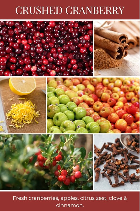 ECO CANDLE CO. Room & Linen Spray, Crushed Cranberry, 8 oz. - Scents of Fresh Cranberries, Apples, Citrus, Clove & Cinnamon - Recycled Aluminum Bottle, No Propellents, Pump Top, All Natural