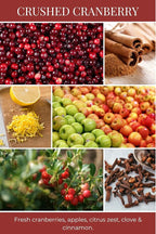 ECO CANDLE CO. Room & Linen Spray, Crushed Cranberry, 8 oz. - Scents of Fresh Cranberries, Apples, Citrus, Clove & Cinnamon - Recycled Aluminum Bottle, No Propellents, Pump Top, All Natural