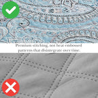 Southshore Fine Living, Inc. Twin XL Comforter Quilt Set, Dorm Bedding Essentials, Stain Resistant, Machine Washable Paisley Boho Bed Spread, Twin XL Quilt Bedspread Set w/Pillow Sham, Paisley Aqua