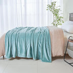 NEWCOSPLAY Super Soft Throw Blanket Mint Green Premium Silky Flannel Fleece Leaves Pattern Lightweight Bed Blanket All Season Use (Mint Green, Throw(50"x60"))