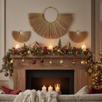 PEMAR Rustic Boho Wall Hanging Decor: Set of 3 Woven Seagrass Fans - Perfect for Living Room, Bedroom & Headboard Art (XL: 35.4" D, L: 27.6" D, M: 19.7" D)