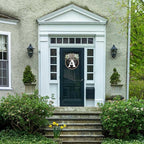 Circular Surname Front Door Welcome Sign - 26 Letter House Wreath, Front Porch Decorations, Year-Round Home Decor (A)