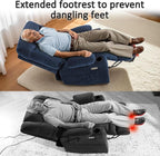 MCombo Power Lift Recliner Chair for Elderly, Electric Lift Chair with Extended Footrest, USB Ports, Cup Holders, Fabric 7281 (Navy Blue, Small)