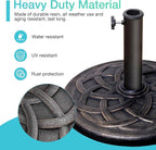 COBANA 23lb Patio Umbrella Base, Heavy Duty Round Outdoor Market Umbrella Stand Weight, Bronze