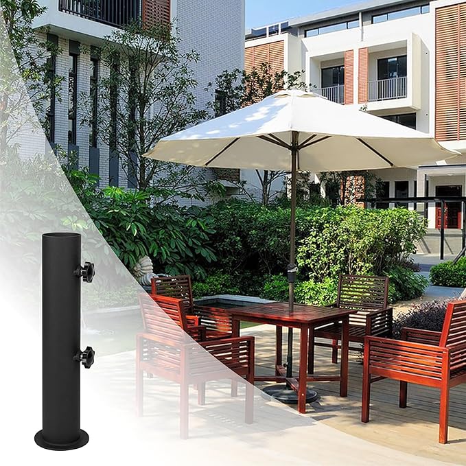 Granite Umbrella Stand Tube Outdoor Heavy Duty Marble Flag Pole Stake Holder, Table Umbrella Tube Bracket, Umbrella Base Tube Replacement, DIY Umbrella Tube Mount