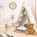 Foxtop 14 Inch Kids Wall Clock Silent Non-Ticking Battery Operated Colorful Childrens Wall Clock for Classroom Playroom Nursery Bedrooms Kids Room School