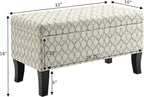 Convenience Concepts Designs4Comfort Winslow Storage Ottoman Bench 32" - Transitional Upholstered Footstool & Seat, for Living Room, Entryway, Hallway, & Bedroom, Ribbon Pattern Fabric
