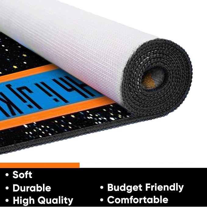 KIDCARPET.COM Outer Space Rectangle Classroom Rug | Bordered Area Rug for Preschool Daycare Learning, 6' x 8'6"