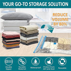 30 Pack Vacuum Storage Bags, Space Saver Vacuum Storage Bags, Vacuum Seal Bags for Clothing, Clothes, Comforters and Blankets, Hand Pump Included