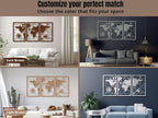 VAILLA World Map Wood Wall Art Decor Large Hanging Sculpture Modern Home Decoration Large Set of 3 Panels Map Wallart Botanical Wall Hangings Wooden Wall Arr 3D Textured Sculptures for Living Room Bedroom Office Dinnig Room
