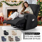 VANSOFY Recliner Chair Covers, 4-Pieces Stretch Recliner Cover Jacquard Soft Reclining Chair Slipcover Furniture Protector with Elastic Bottom for Lazy Boy Recliner(Black)