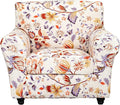 KRFOONN 2 Piece Couch Chair Cover Printed Sofa Covers Couch Covers Stretch Armchair Sofa Couch Slipcovers Furniture Protector with Elastic Bottom for Living Room (Armchair, 53)
