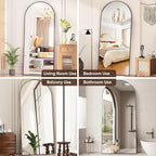 Suidia Arched Full Length Mirror, 71"x28" Floor Mirror Freestanding, Floor Standing Full Body Mirror with Stand for Bedroom, Hanging Leaning Mounted for Living Room Cloakroom, Black