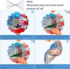 3D Eagle Wind Spinner - American Flag Eagle Design, 12In Holographic Hanging Wind Sculptures, Outdoor Yard Garden Decor for 4th of July, Memorial Day, for Men Women Dad Mom