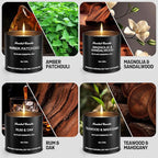 Scented Candle Gift Sets | Men's Gift Aromatherapy Candles | 4 Pack(32oz) Matte Black Tin Jar Long Burn Candle Sets for Men | Men Soy Wax Candle Gifts of Christmas,Boyfriend and Father's Day