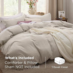 Bedsure Twin Duvet Cover Only - Prewashed Extra Soft All Season Bedding, Includes 1 Duvet Cover Twin Size 68x90 Inches with Zipper Closure, Linen, Comforter Not Included