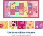 Booooom Jackson Hopscotch Kid Rug,40''x70'' Kids Preschool Rugs for3, 4, 5, 6, and 7 Year Olds,Rainbow Rug for Girls Bedroom and Kids playroom and Classroom