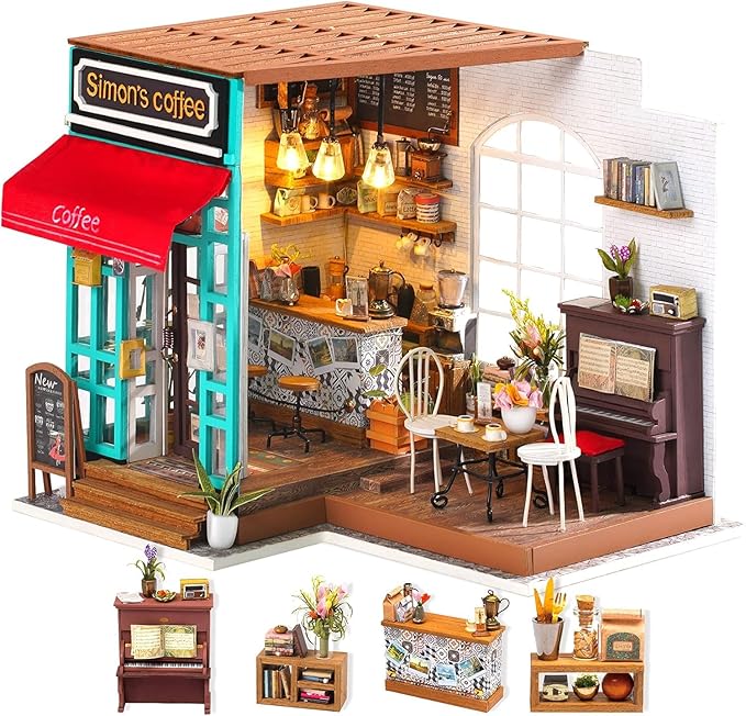 Rolife 1:20 Miniature House Kits-Tiny House Kit-DIY Miniature Dollhouse Kits for Adults-Model Building Craft Kits-Hobbies Gifts for Women and Men